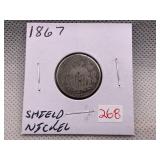 1867 SHIELD NICKEL