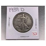 1939-D WALKING LIBERTY HALF DOLLAR