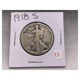 1918-S WALKING LIBERTY HALF DOLLAR