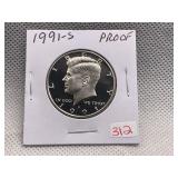 1991-S KENNEDY PROOF HALF DOLLAR