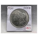 1921 MORGAN DOLLAR AU58