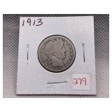 1913 BARBER HALF DOLLAR