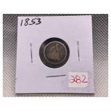 1853 SEATED HALF DIME
