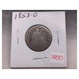 1853-O SEATED QUARTER