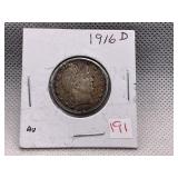 1916-D BARBER QUARTER