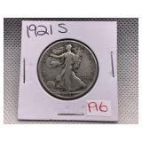 1921-S WALKING LIBERTY HALF DOLLAR