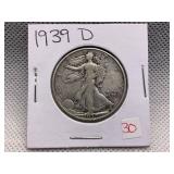 1939-D WALKING LIBERTY HALF DOLLAR