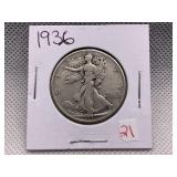 1936 WALKING LIBERTY HALF DOLLAR
