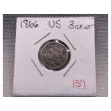 1866  3 CENT PIECE