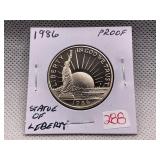 1986 STATUE OF LIBERTY HALF DOLLAR