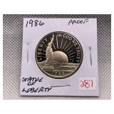 1986 STATUE OF LIBERTY HALF DOLLAR