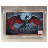 5 OUNCE .999 FINE COPPER BAR WITH DRAGON