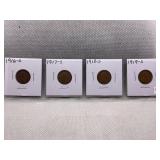 1916-S, 1917-S, 1918-S, 1919-S LINCOLN CENTS