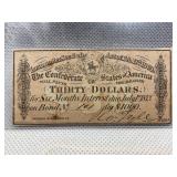 $30 1864 THE CONFEDERATE STATES OF AMERICA BOND