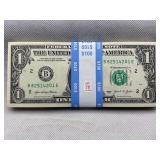 2021 100 CONSECUTIVE SERIAL NUMBERED $1 FEDERAL