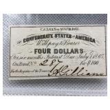 $4 1861 THE CONFEDERATE STATES OF AMERICA BOND