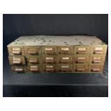 INDUSTRIAL 18 DRAWER METAL BOLT BIN - 34" X 17" X