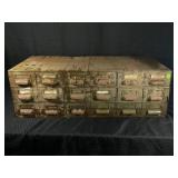 INDUSTRIAL 18 DRAWER METAL BOLT BIN - 34" X 17" X