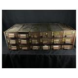 INDUSTRIAL 18 DRAWER METAL BOLT BIN - 34" X 17" X