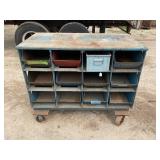 12 SPACE ROLL AROUND PARTS BIN - 54" X 44" X 29"