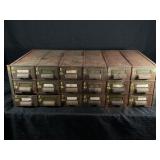 INDUSTRIAL 18 DRAWER METAL BOLT BIN - 34" X 17" X