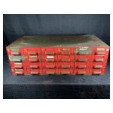 INDUSTRIAL 18 DRAWER METAL BOLT BIN - 34" X 17" X