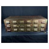 INDUSTRIAL 18 DRAWER METAL BOLT BIN - 34" X 17" X
