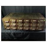 INDUSTRIAL 18 DRAWER METAL BOLT BIN - 34" X 17" X