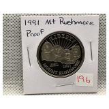 1991 MT RUSHMORE HALF DOLLAR PROOF