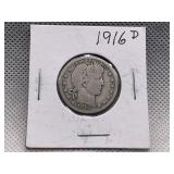 1916-D BARBER QUARTER