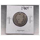 1907-O BARBER QUARTER