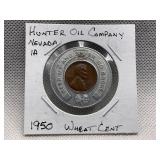 1950 LINCOLN GOOD LUCK CENT HUNTER OIL COMPANY