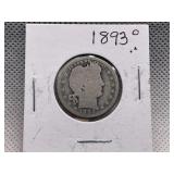 1893-O BARBER QUARTER