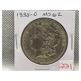 1885-O MORGAN DOLLAR MS62