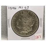 1896 MORGAN DOLLAR MS63