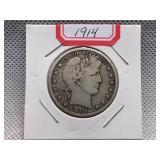 1914 BARBER HEAD HALF DOLLAR
