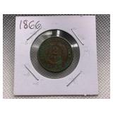 1866 TWO CENT PIECE