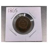 1865 TWO CENT PIECE
