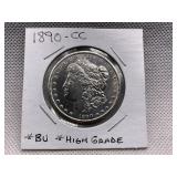 1890-CC MORGAN SILVER DOLLAR