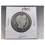 1901 BARBER HEAD HALF DOLLAR