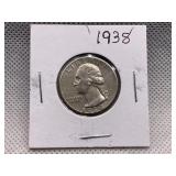 1938 WASHINGTON QUARTER