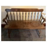 ANTIQUE WOOD BENCH SEAT - 47" X 20" X 33"
