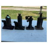 LOT OF 2 HYDRAULIC BOTTLE JACKS AND 2 VINTAGE CAR