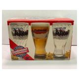 BUDWEISER INDIANA GLASS SET OF 6 CLYDESDALES