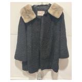 VINTAGE KERMEND & SON FINE FURS BLACK CURLY LAMB