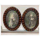 OVAL BUBBLE GLASS FRAMED ANTIQUE CHARCOAL