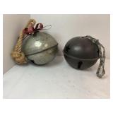 LOT OF 2 LARGE JINGLE / SLEIGH BELLS