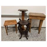 LOT OF 4 WOOD PLANT STANDS