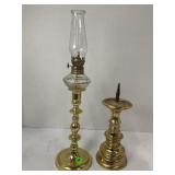 7 1/2" BALDWIN HEAVY BRASS CANDLESTICK & 9"