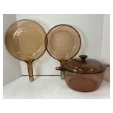 CORNING VISION AMBER GLASS 4.5L DUTCH OVEN W/